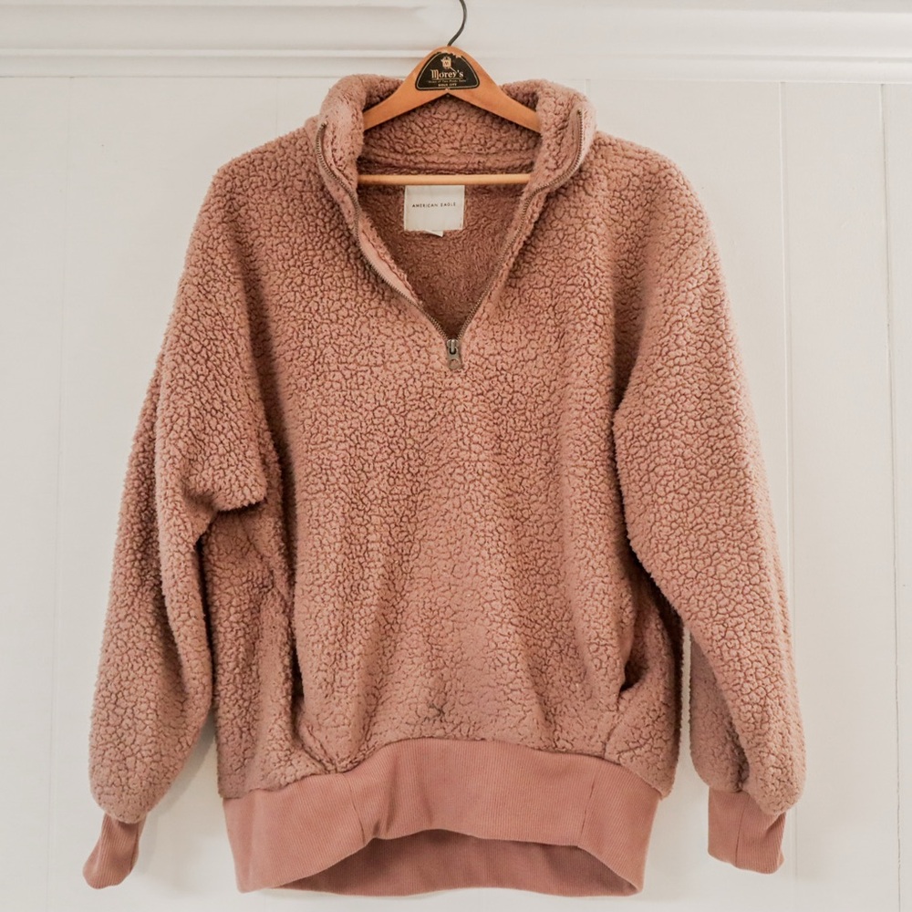 American Eagle Outfitters Pink Sherpa Jacket